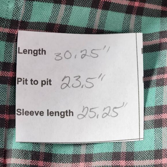 Ralph Lauren Pink and Green Plaid Button Down Shirt Size Large Custom Fit - Picture 10 of 10